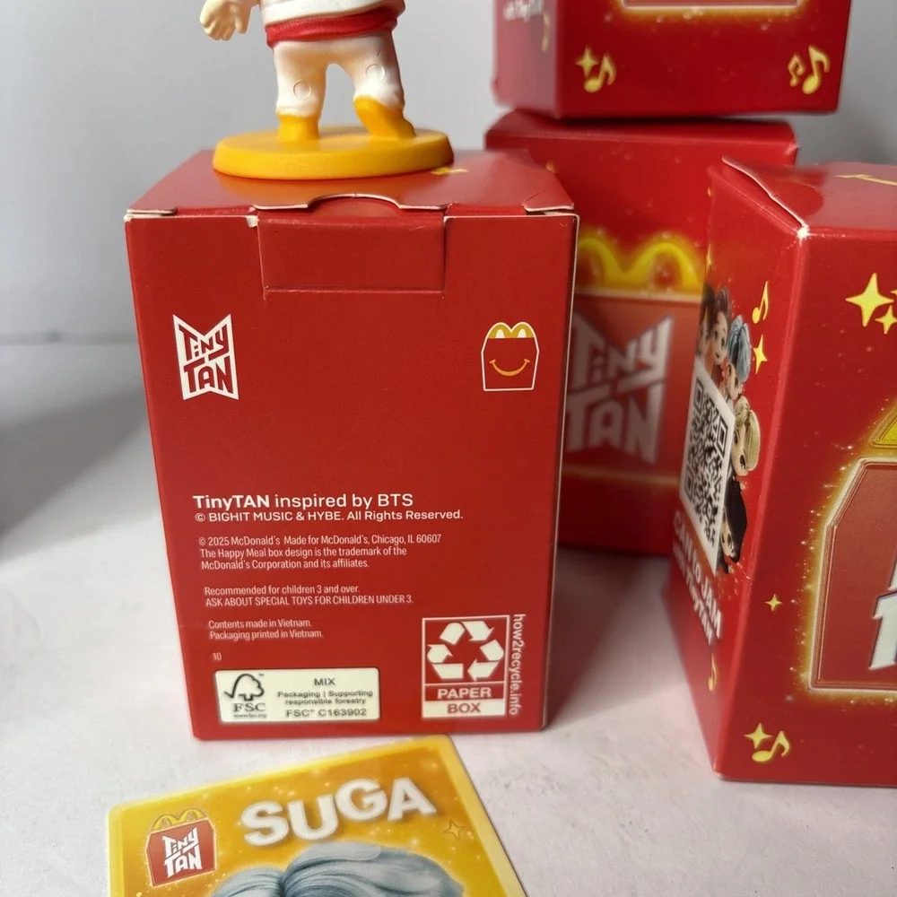 Set of 4 - McDonald's TinyTAN x BTS‎ Encore Edition #10 Happy Meal New - SUGA